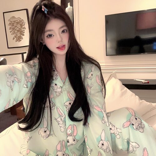 磨毛棉嗲欲兔系家居服睡衣