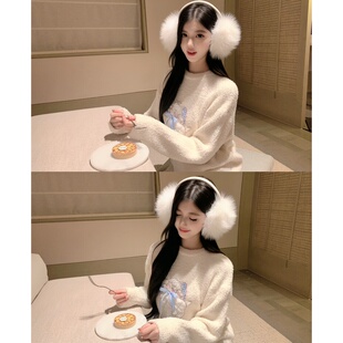 「昭和小羊」半边绒秋冬款2025新款睡衣女加绒加厚冬季家居服