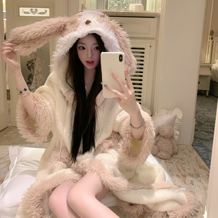 捞捞酱「绒绒修狗」双面绒加厚加绒睡衣女纯欲2025新款秋冬款睡袍
