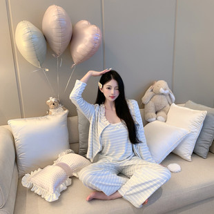 捞捞酱「嗲系摇篮曲」海岛绒睡衣女秋冬款2024新款家居服三件套