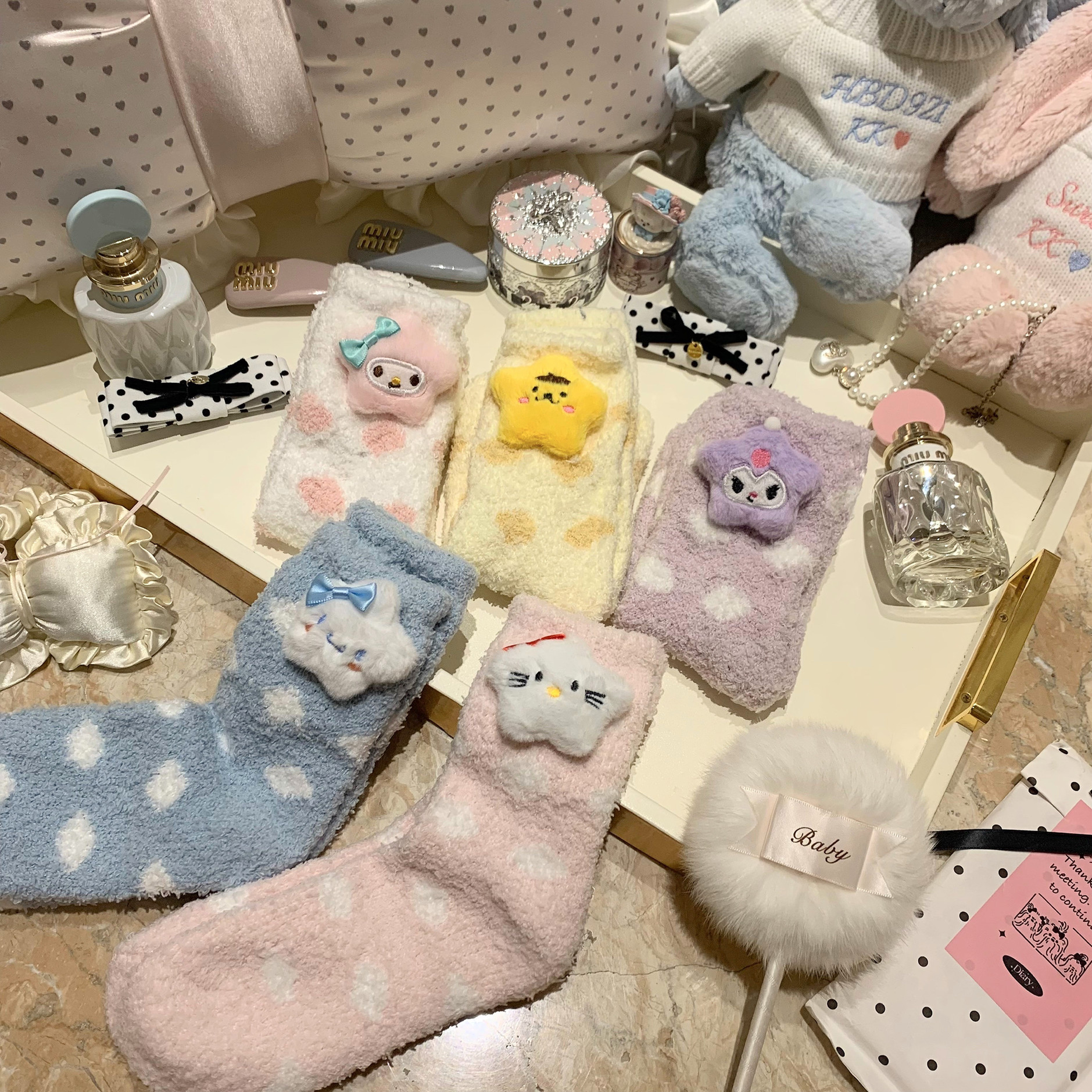 捞捞酱「冬天离不开的暖暖袜」卡通日系珊瑚绒毛绒保暖袜加厚睡眠