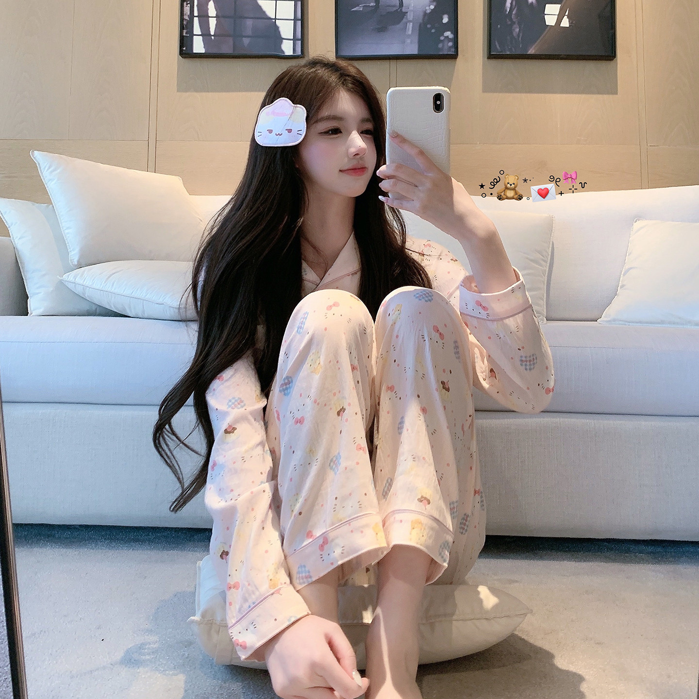 捞捞酱「宅女喵喵日」性感云朵棉秋冬款睡衣女秋季2025新款纯欲风,女士内衣/男士内衣/家居服,睡衣/家居服套装,淘宝优惠券,粉丝福利购,淘宝优惠卷