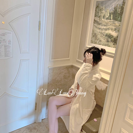 kik{i给你温暖} 冬季加厚睡袍珊瑚绒长款睡衣舒适浴袍情侣