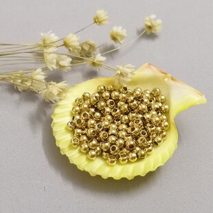 原色铜珠Macrame蜡线编织diy手工制作方珠圆珠隔珠项链手链铜配件