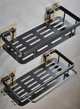 厕所挂墙上置物架强力胶粘贴洗手洗澡间洗漱台浴室收纳架子免钉贴