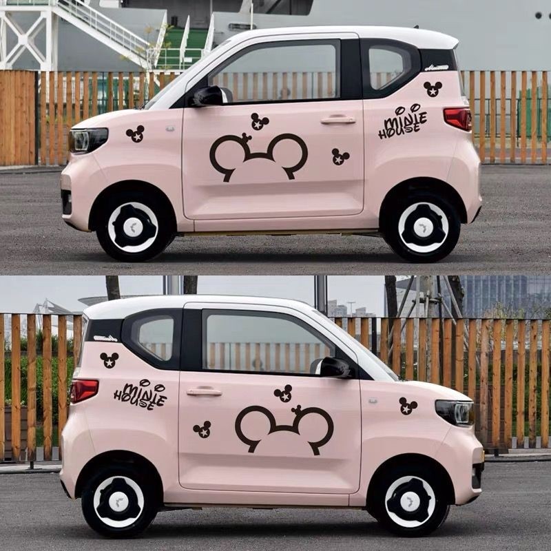 五菱宏光miniev车贴迷你改装电动车车身拉花可爱卡通装饰汽车贴纸