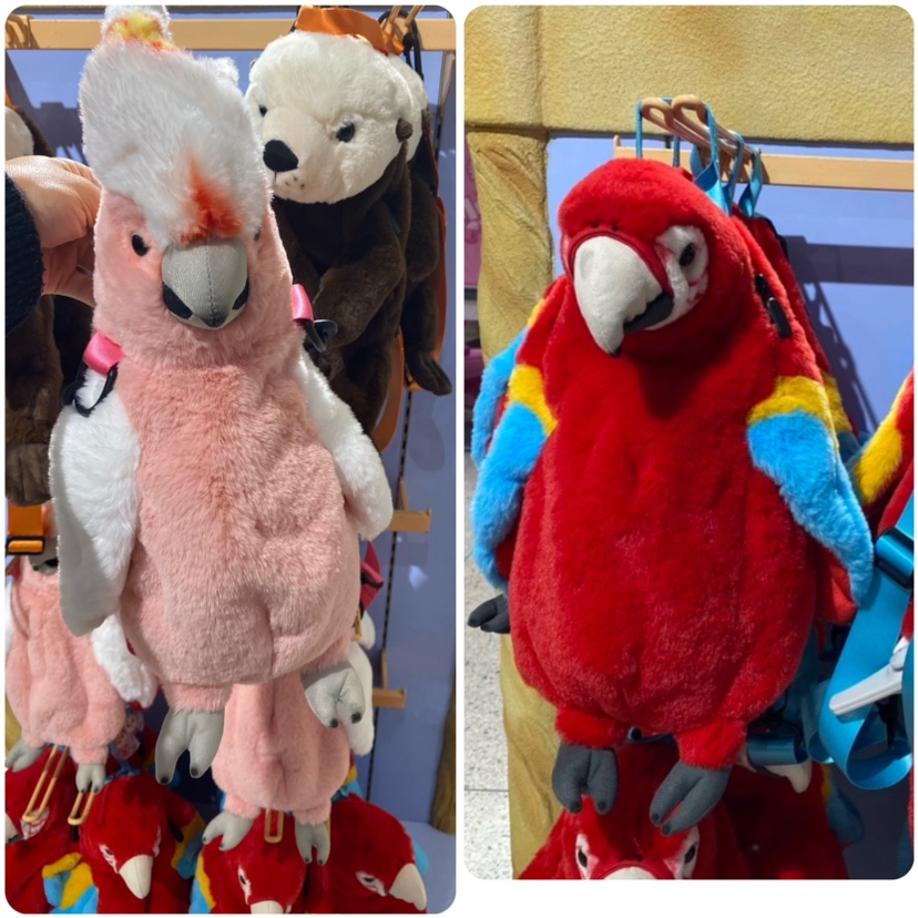 珠海广州长隆海洋馆纪念品动物园鹦鹉双肩包毛绒公仔背包儿童礼物