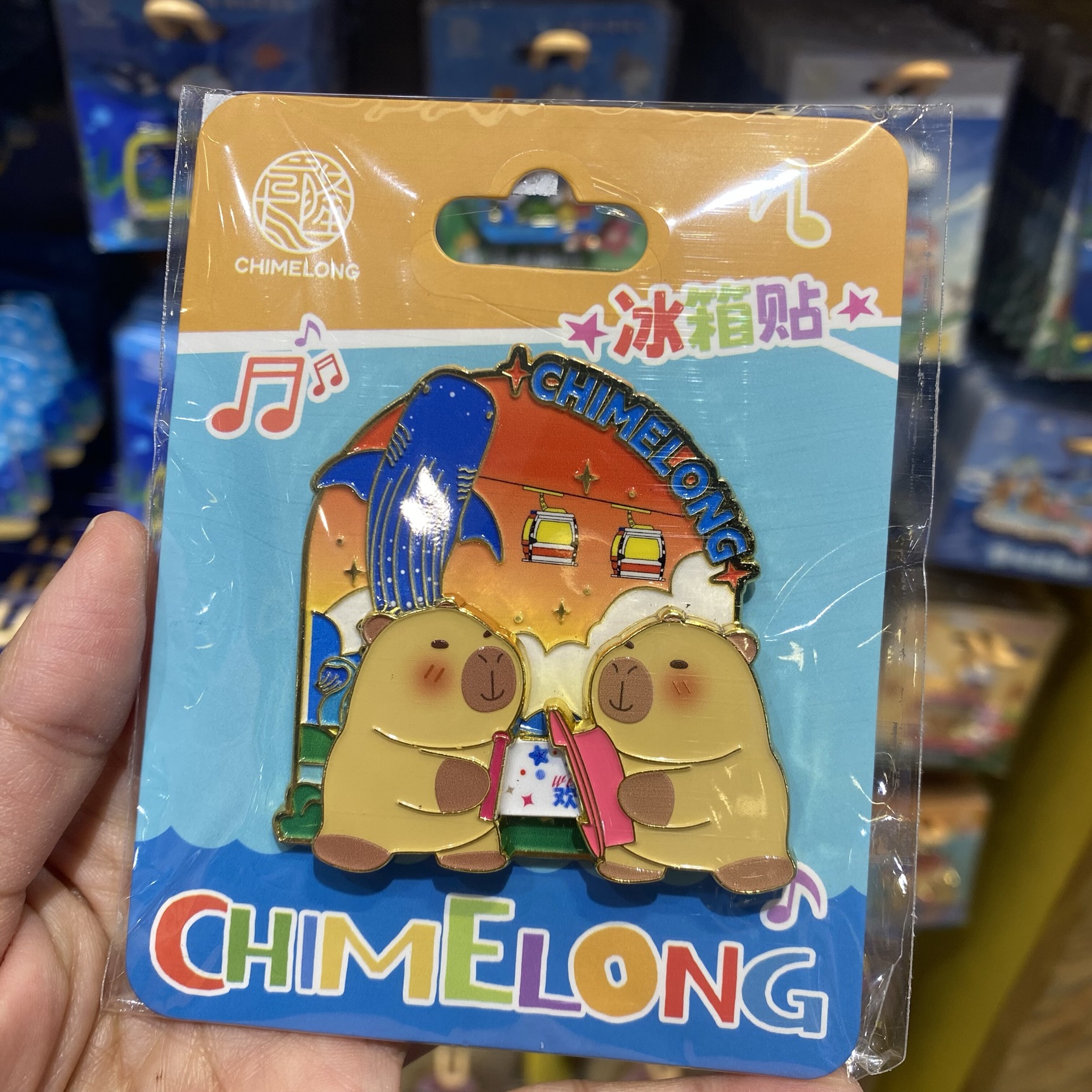 珠海广州长隆海洋王国旅游纪念品 可爱海豚欢迎你冰箱贴磁贴