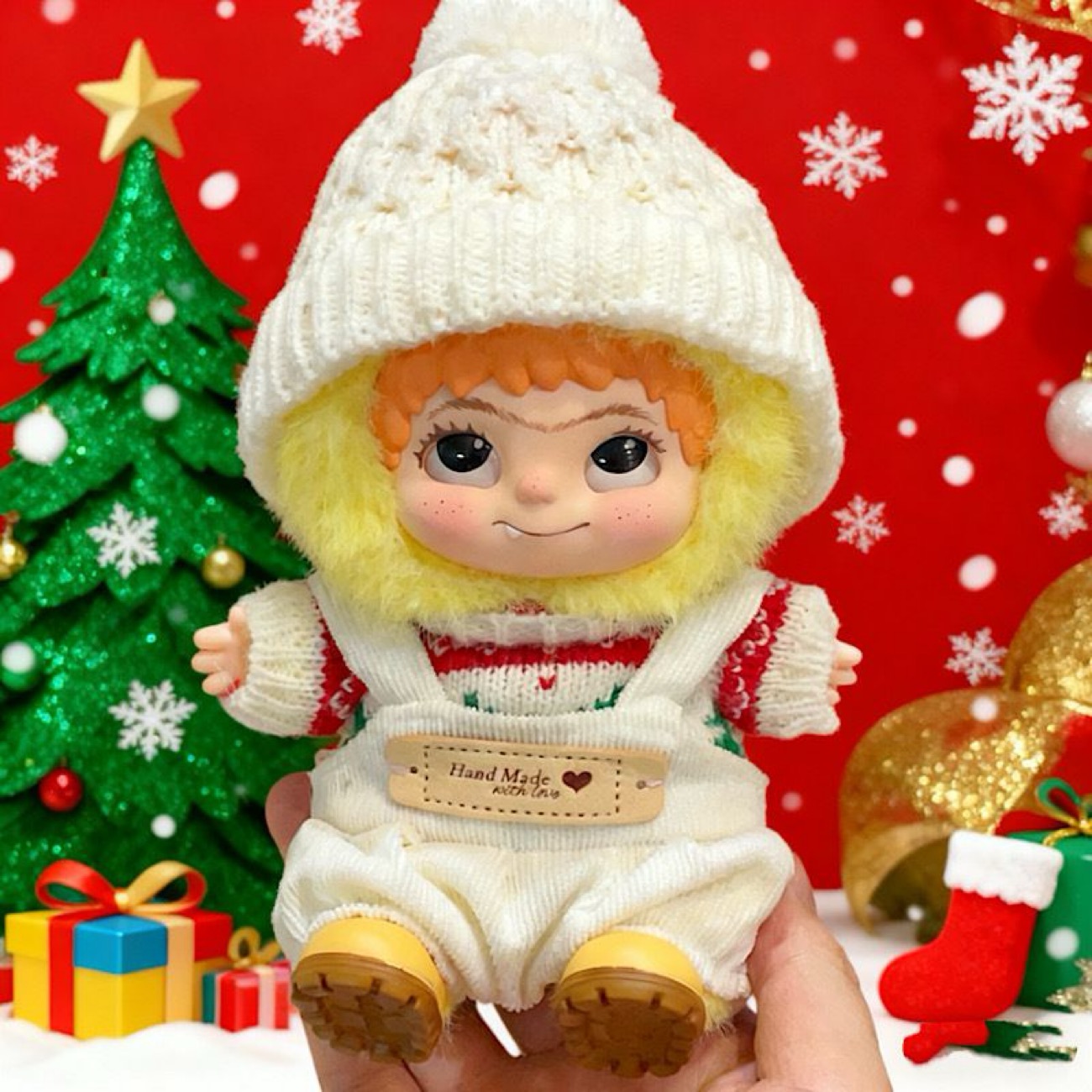 仅娃衣wakuku娃衣圣诞新年20cm哇库库派对20cm棉花娃娃毛衣帽子