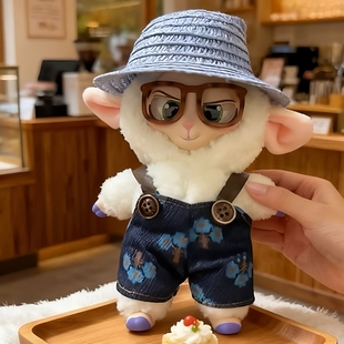 17cm羊市长娃衣疯狂动物城搪胶公仔衣服可爱超萌公仔玩偶娃衣套装