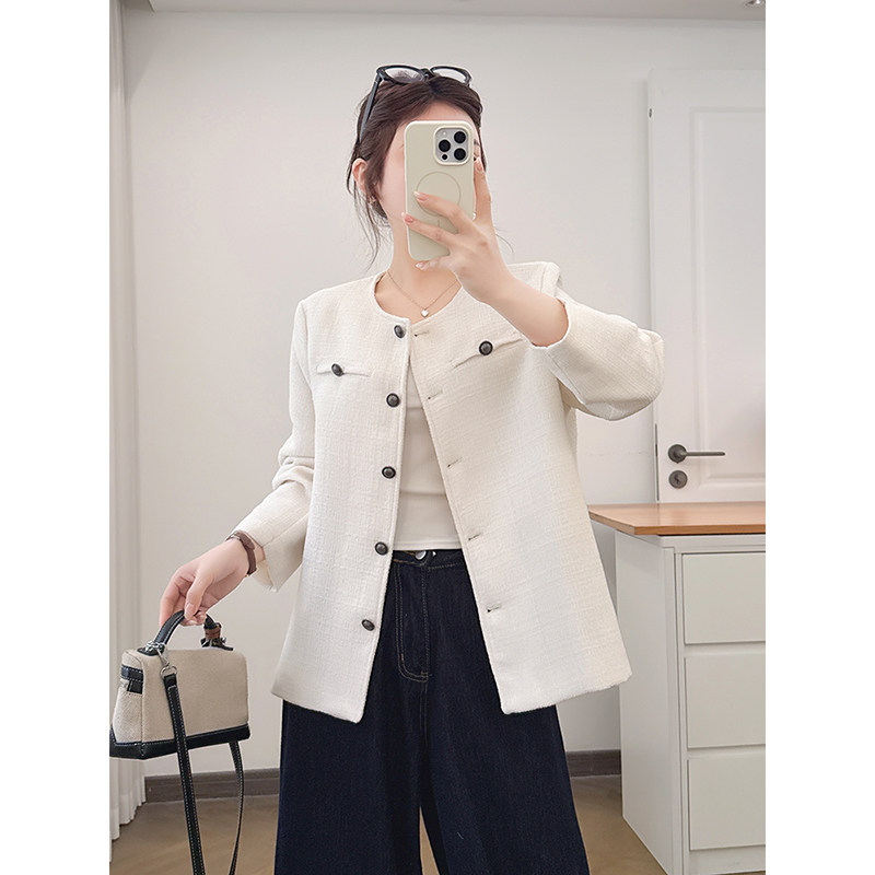 翠袖大码女装法式小香风短外套女2026新款春季胖mm显瘦高级感上衣