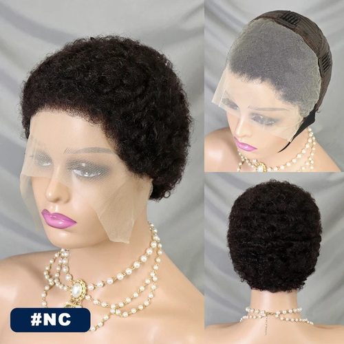 Brazilian 13*4 frontal Afro Short Wig Human hair