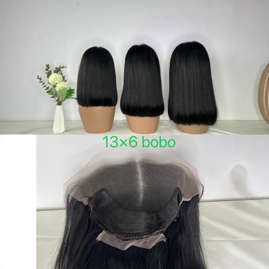 13x6 lace transparent bob wig high density 100% human hair
