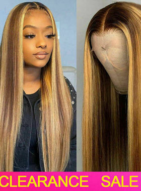 钢琴色P427渐变色蕾丝头套13x4x1 T human hair lace wig