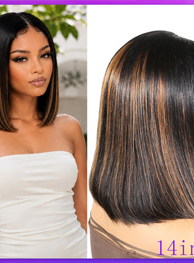 Ombra 1B30 bob  4x4 Lace Closure Human Hair 剪网漂扣无胶拉