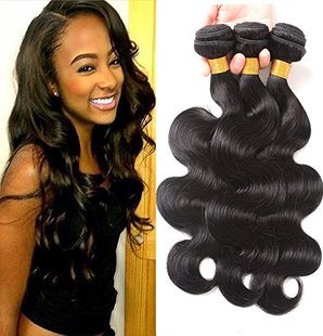 High quality 10a body wave human hair bundles 真人发大波浪