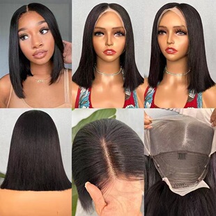 12A Vietnamese hair 13*4frontal Bone straight Bob 200%densit