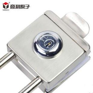 防盗双门单开免开孔玻璃门锁B级锁芯不锈钢拉丝处理6038