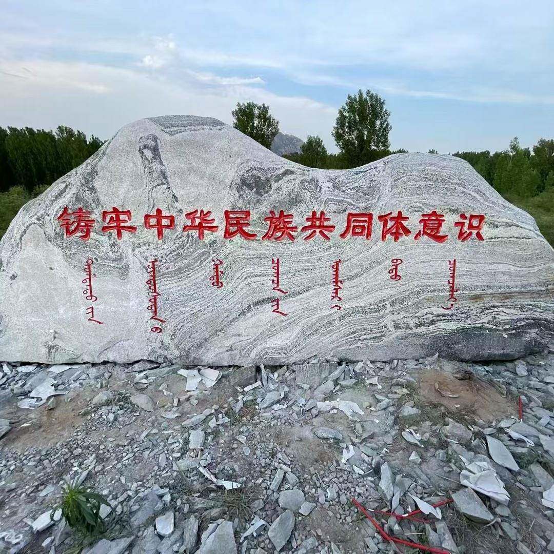 大型泰山观赏石景区工厂标志刻字石户外公园文化石景观雪浪石