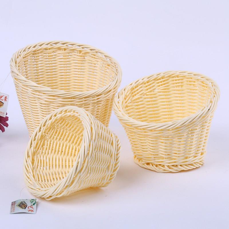 土篮子杨梅竹编装鸡蛋的创意放姜蒜小斜口编织篮厨房手工藤编收纳
