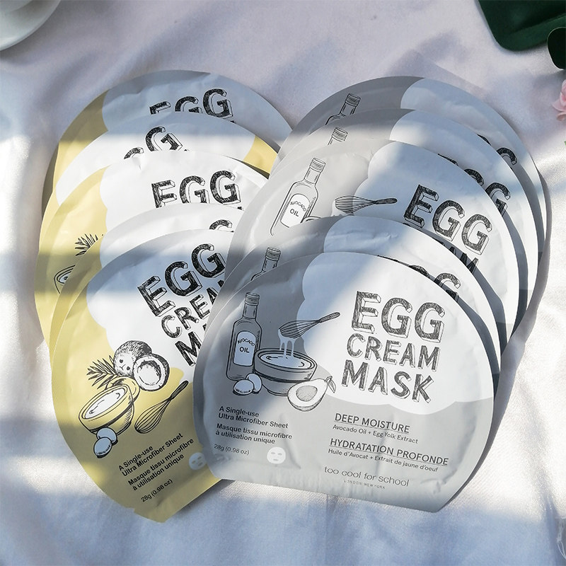 too cool for school涂酷鸡蛋面膜滋养补水保湿5片提亮肤色敏感肌