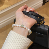 精致S925银纯银淡水珍珠手链女轻奢新中式 高级感天然和田玉手串