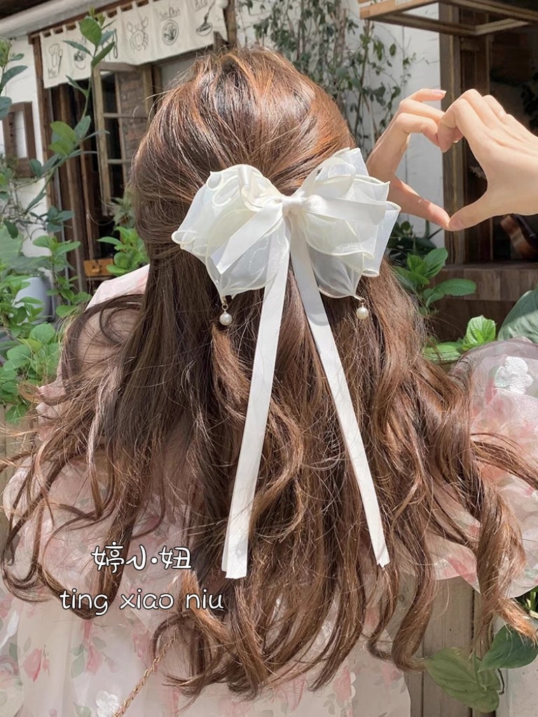 超仙蝴蝶结飘带发夹发饰网红甜美可爱后脑勺夹子头饰发卡弹簧夹,饰品/流行首饰/时尚饰品新,发饰,淘宝优惠券,粉丝福利购,淘宝优惠卷