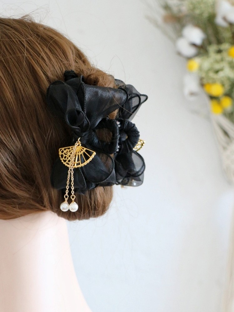 抓发夹带流苏鲨鱼夹森系发饰黑色蝴蝶结发抓仙女古风发饰女后脑勺,饰品/流行首饰/时尚饰品新,发饰,淘宝优惠券,粉丝福利购,淘宝优惠卷