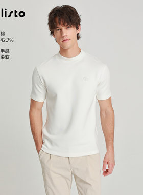 【商场同款】callisto男装秋新品男士短袖圆领莫代尔混纺休闲T恤