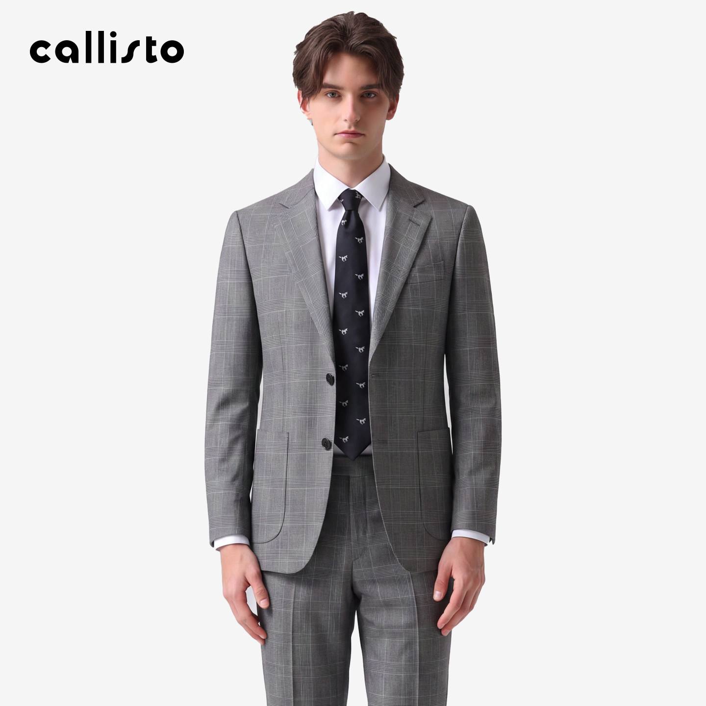 【威尔士亲王格 全羊毛】callisto商场同款男士商务正装西服上衣