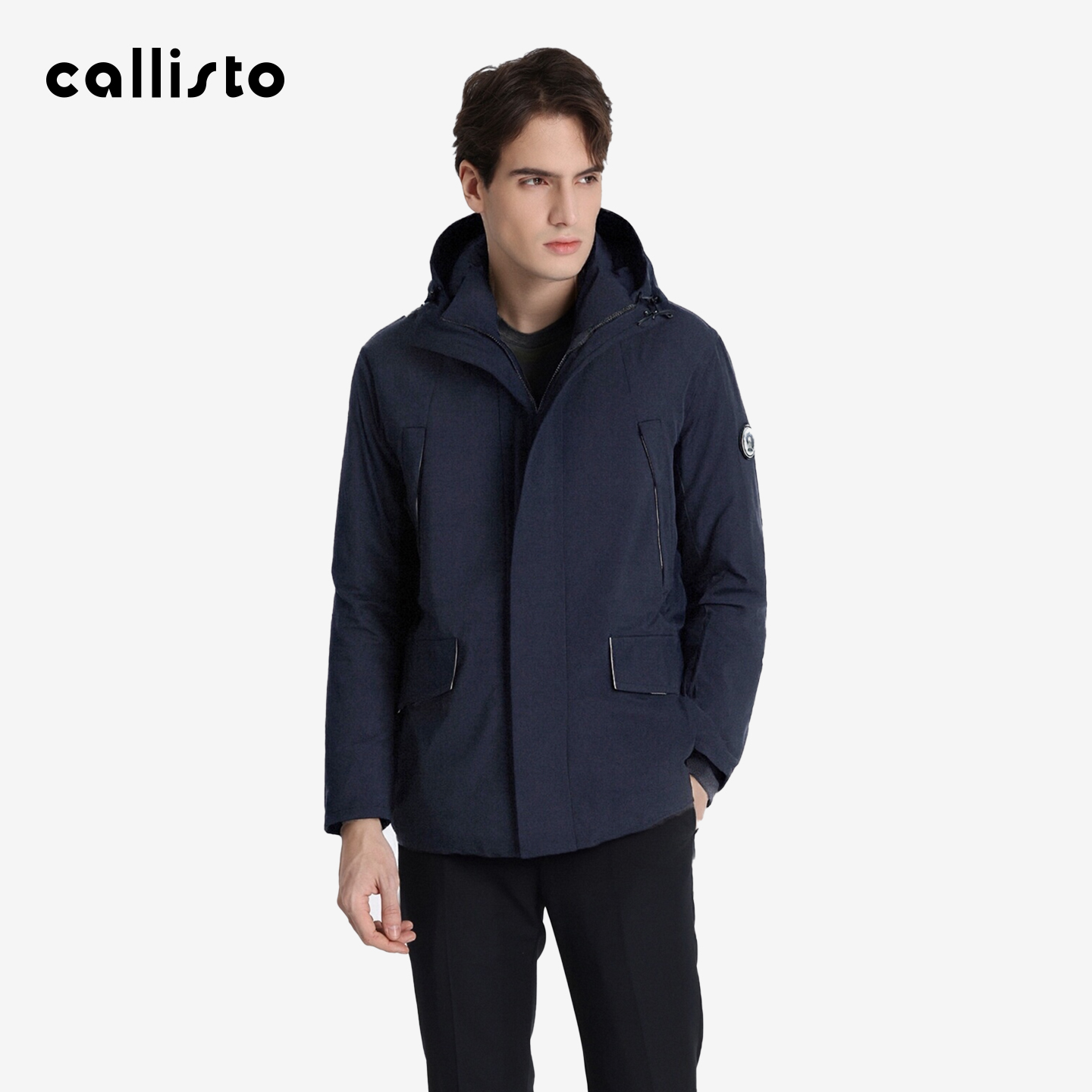 【秋冬焕新】callisto2025冬季新品男士鹅绒连帽时尚羽绒外套