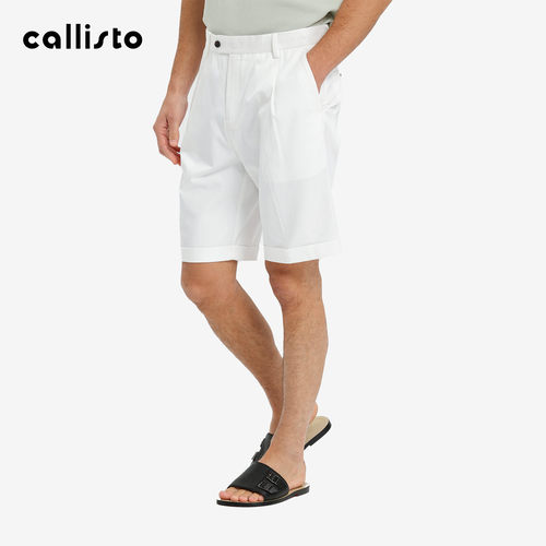 【商场同款】callisto2026春夏新品男士短裤天丝棉混纺时尚休闲裤