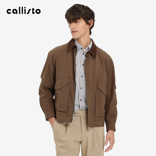 【商场同款】callisto2026春新品男士外套长袖翻领拉链休闲棉衣