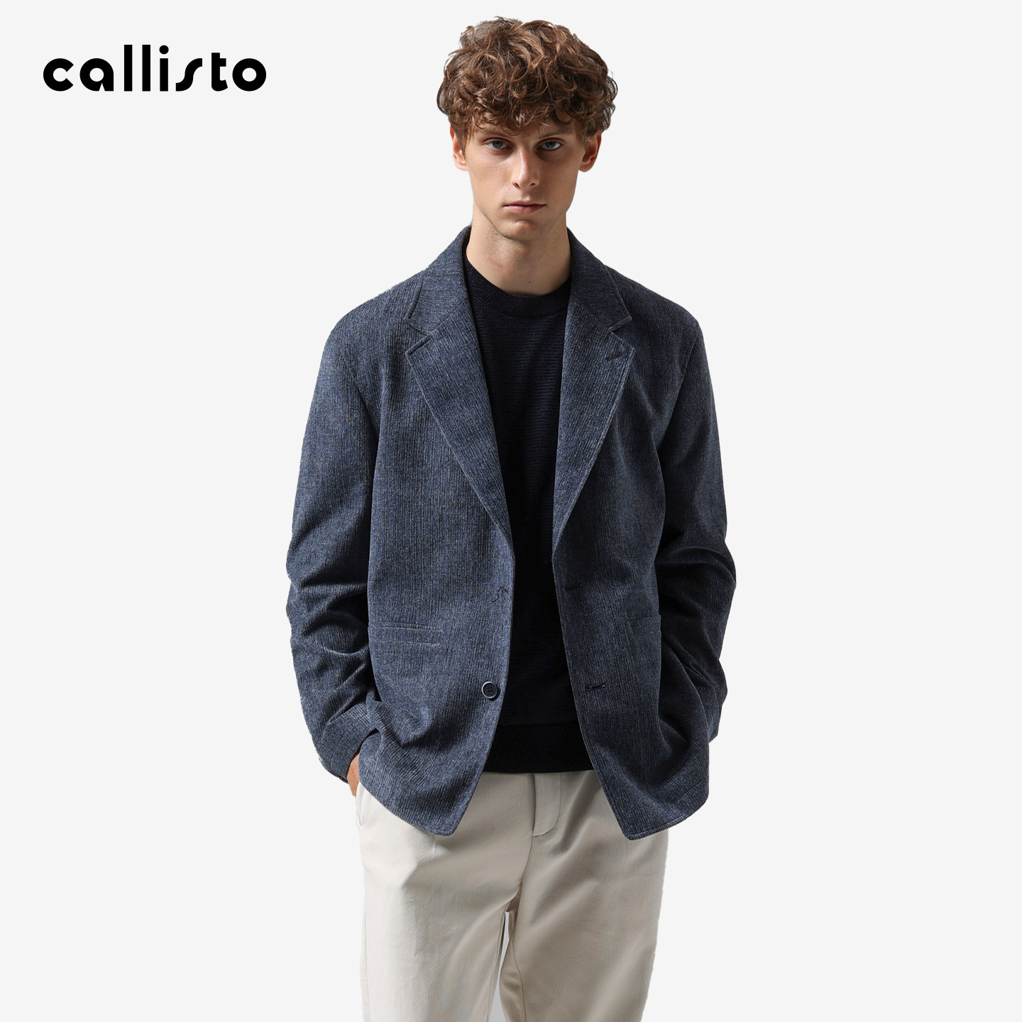 【松弛箱型 雪尼尔单西】callisto商场同款26秋冬男时尚休闲西服