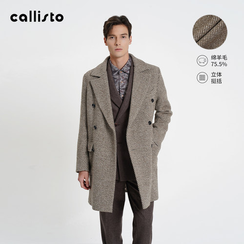 CALLISTO绵羊毛中长款毛呢大衣