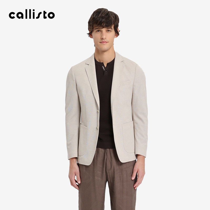 【商场同款】callisto男装春新品男士外套长袖平驳领通勤休闲西服