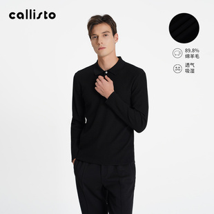 【POLO领针织衫】callisto男士25秋新品翻领套头毛衣衫保暖羊毛衫