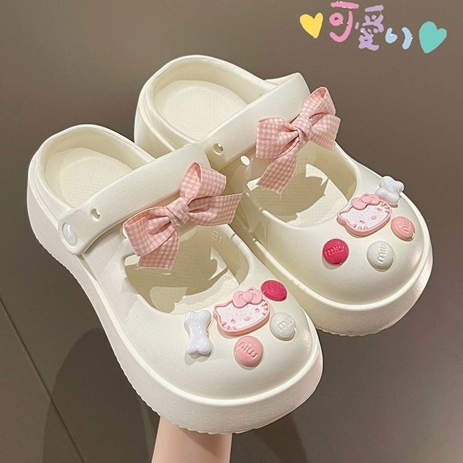 潮流增高拖鞋2025超好看的夏天配裙子凉鞋女小个子显高洞洞鞋厚底