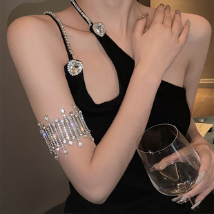 满钻手臂环饰品女装饰手臂链胳膊金属臂钏大臂环配饰臂镯重工手镯