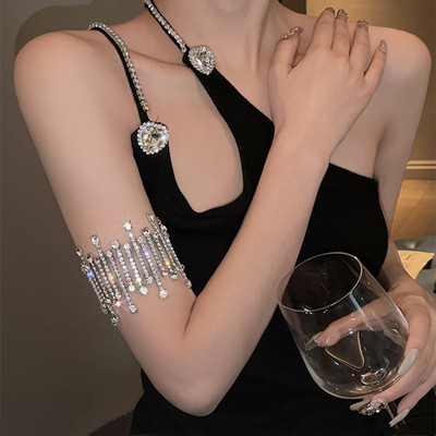 满钻手臂环饰品女装饰手臂链胳膊金属臂钏大臂环配饰臂镯重工手镯