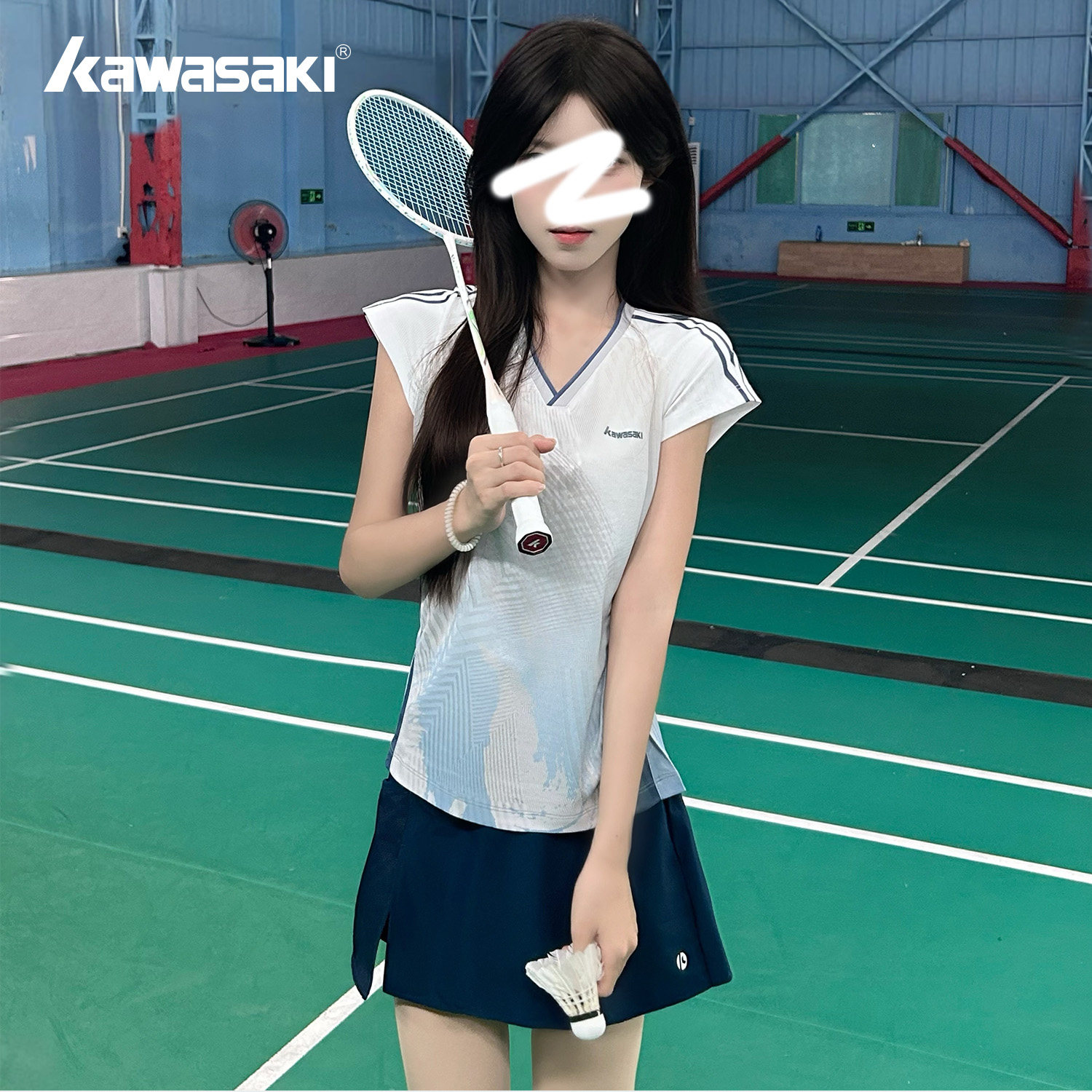 川崎专业飞天网球羽毛球服套装女大赛服速干上衣运动短袖T恤短裙