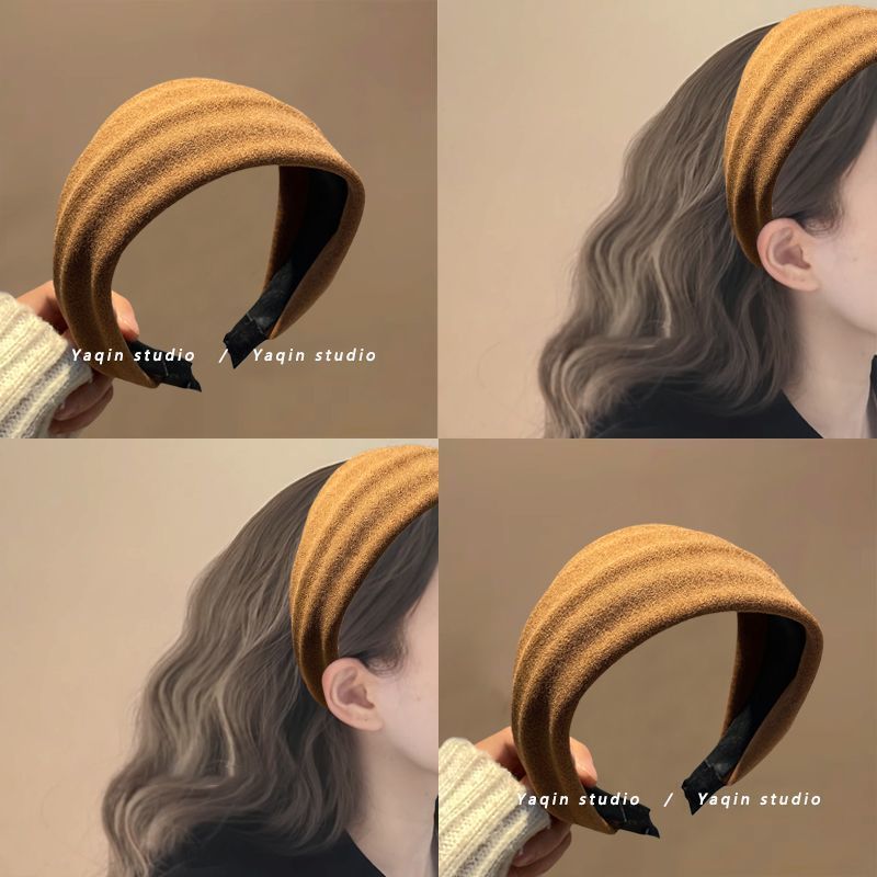 南瓜秋棕!针织宽边发带发箍!2025新年发卡秋冬超宽发卡头饰发饰女