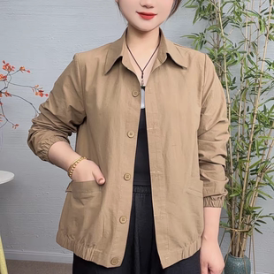 秋季新款时尚洋气长袖上衣女短款风衣小个子大码女装宽松百搭外套