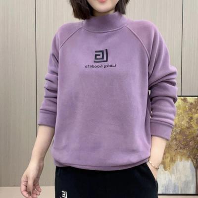 冬季新款加绒加厚半高领卫衣