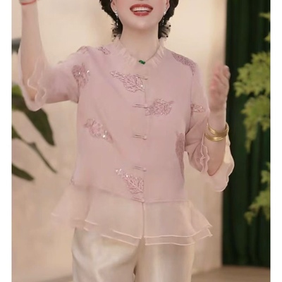 时尚洋气短袖衬衫显瘦减龄