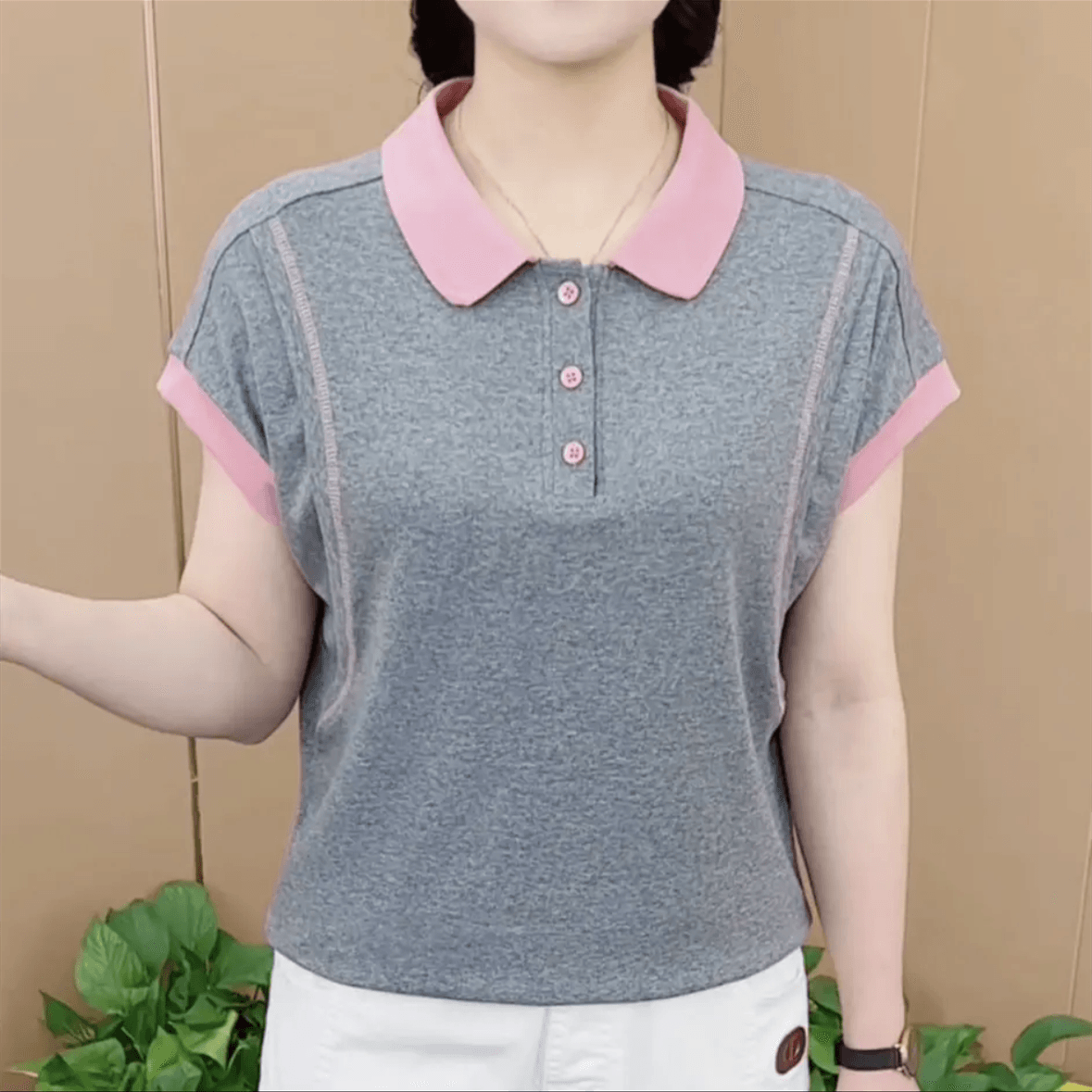 新款显瘦遮肚女士百搭洋气短袖