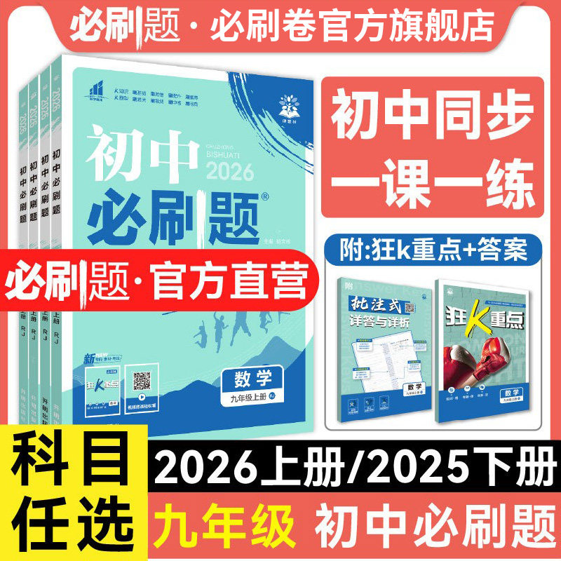 理想树2026版初中必刷题九年级上册下册语文数学英语物理化学历史政治初三必刷题江西同步练习中考复习资料模拟题辅导书同步练习题