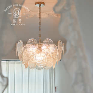 北欧现代简约轻奢设计师卧室客厅灯 中古玻璃吊灯 灯岛 意大利风格
