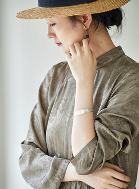 5折清仓-布小匠高级感925银手镯古法传承复古简约纯银手环可调节