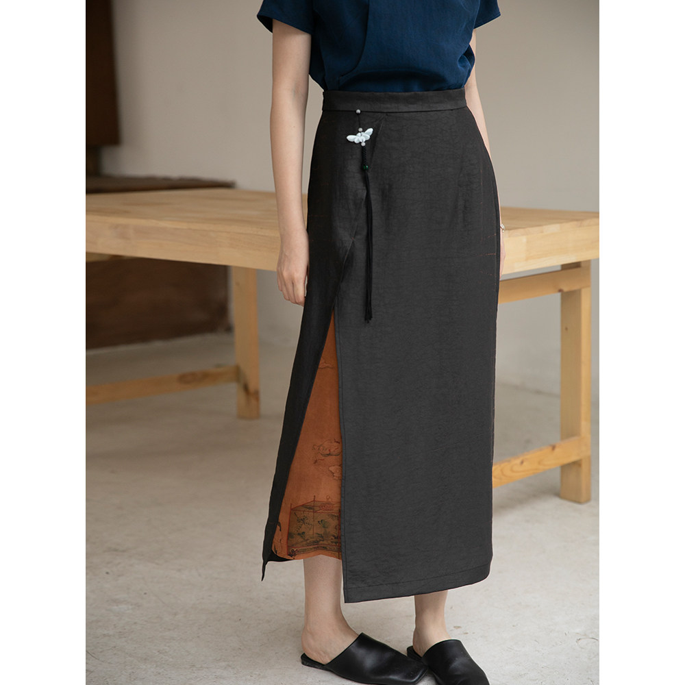 5折清仓-新款龟裂纹香云纱真丝桑蚕丝收腰显瘦A字半身裙夏,女装/女士精品,半身裙,淘宝优惠券,粉丝福利购,淘宝优惠卷